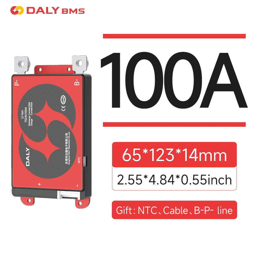 Daly Lifepo4 4S BMS Li-ion 18650 Battery 16S 48V 17S 20S 24S 60V 20A 40A 60A 100A 150A 200A 250A Scooter Balance with NTC