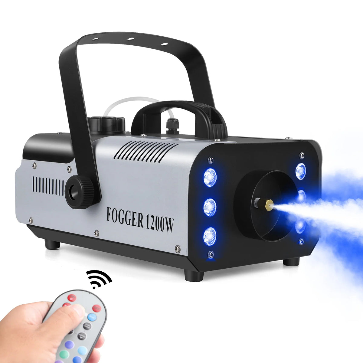 U'King 1200W Fog Machine 6LEDs Remote Fogger Ejector Disco Colorful Smoke Machine DJ Christmas Party Effects Stage Light - Party & Stage Lighting from Linloft.