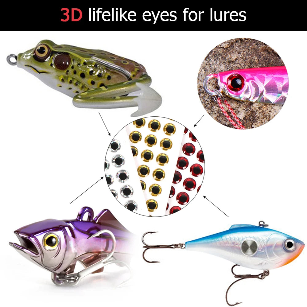 Fly Fishing Eyeball Holographic Simulation 3mm 4mm 5mm 6mm Fishing Lure Eyes Artificial Fish Eyes 3D Fish Eyes DIY Eyes