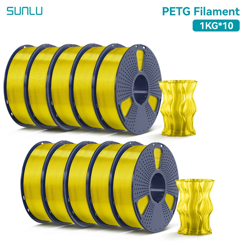 SUNLU PETG Filament 10KG 1.75MM 22LBS No Bubble Odorless Arrange Neatly Good Toughness BIodegradable High Transparency - 3D Printing Accessories from Linloft.