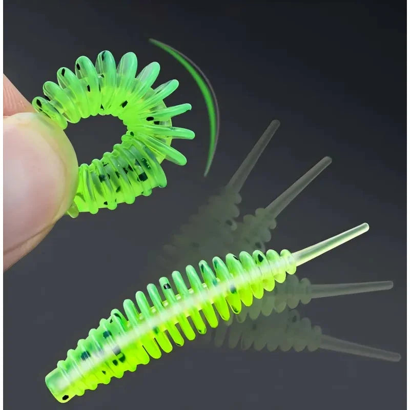 20pcs Artificial Soft pvc Lure Tantalizing Tiny Worm Bait Swimbait Wobblers for Bass Pike Fishing Silicone Tantal Worms - Fishing Tackle from Linloft.