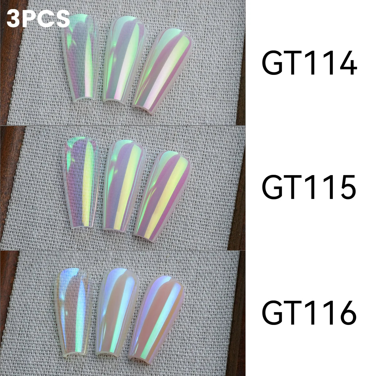 YOKEFELLOW GleamTap Cushion Aurora Chrome Nail Powder 6 Color Mermaid Aurora Effect Nail Art Glitter Decoration for Home DIY Salon Manicure GT117-GT122 - Beauty & Personal Care from Linloft.