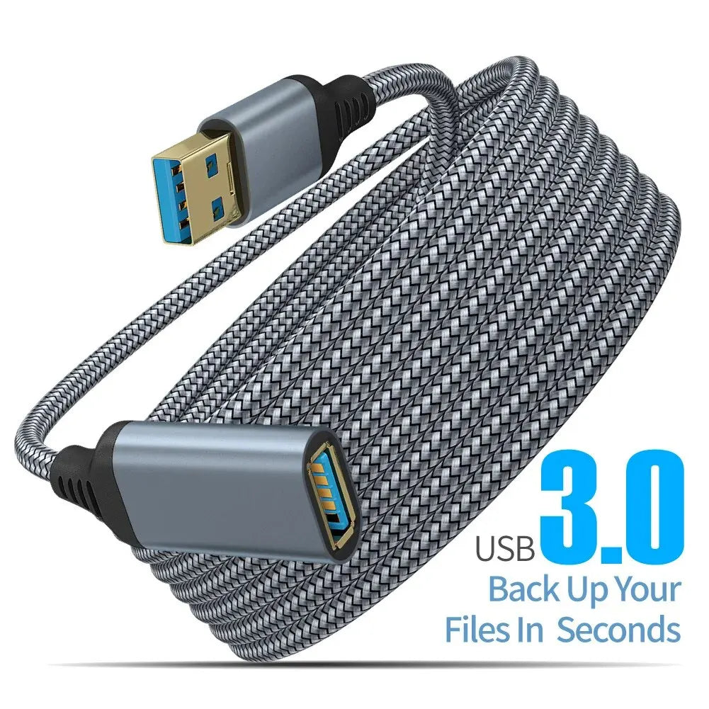 USB 3.0 Male-To-Female Extension Cable High-Speed Transmission Data Cable For Computer Camera Printer TV Extension Braided Cable